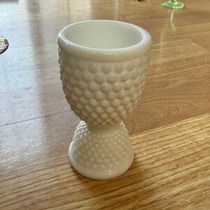 Vintage Westmoreland "American Hobnail" white milk glass double egg cup
